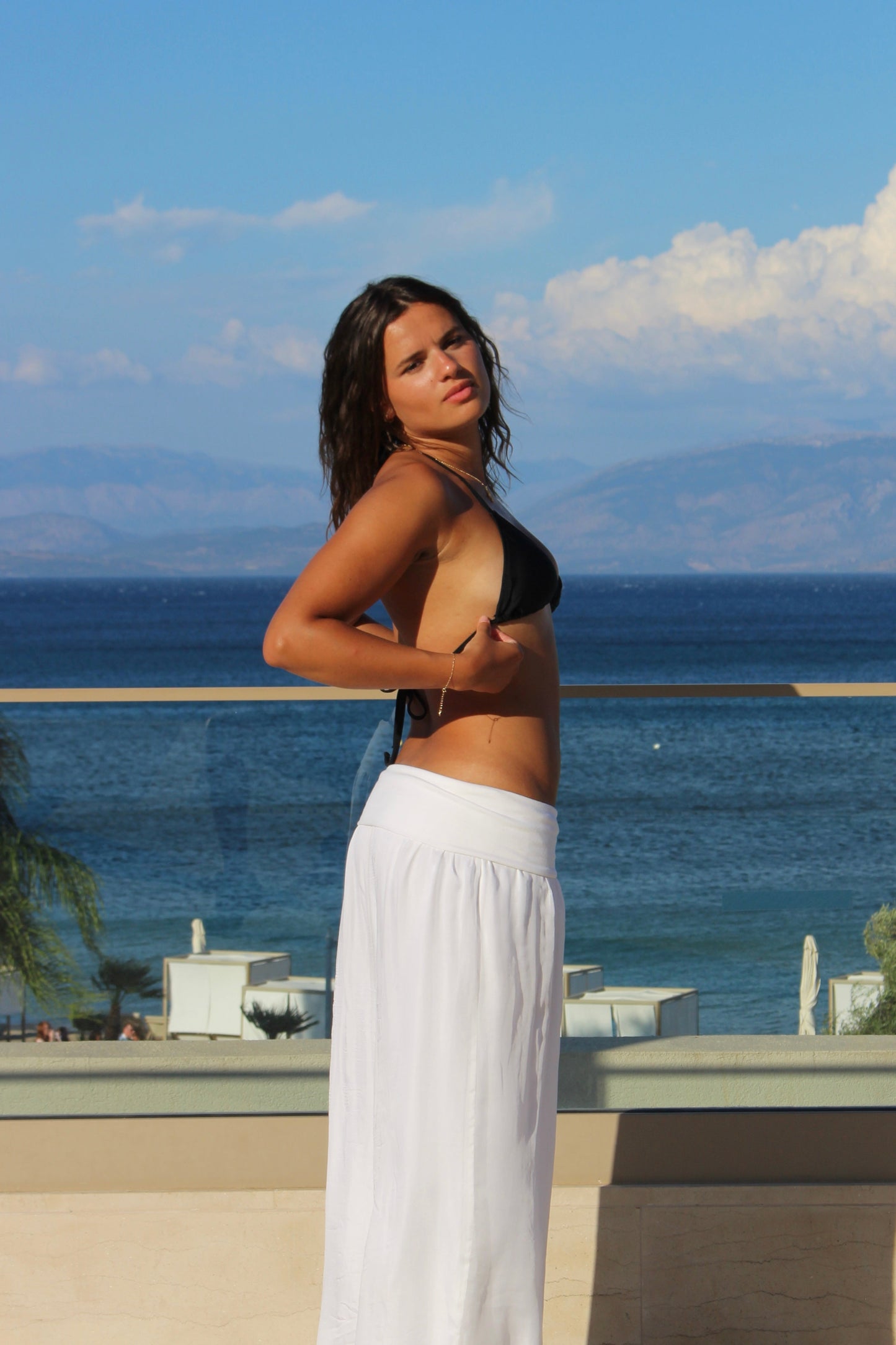 White Silk Trousers