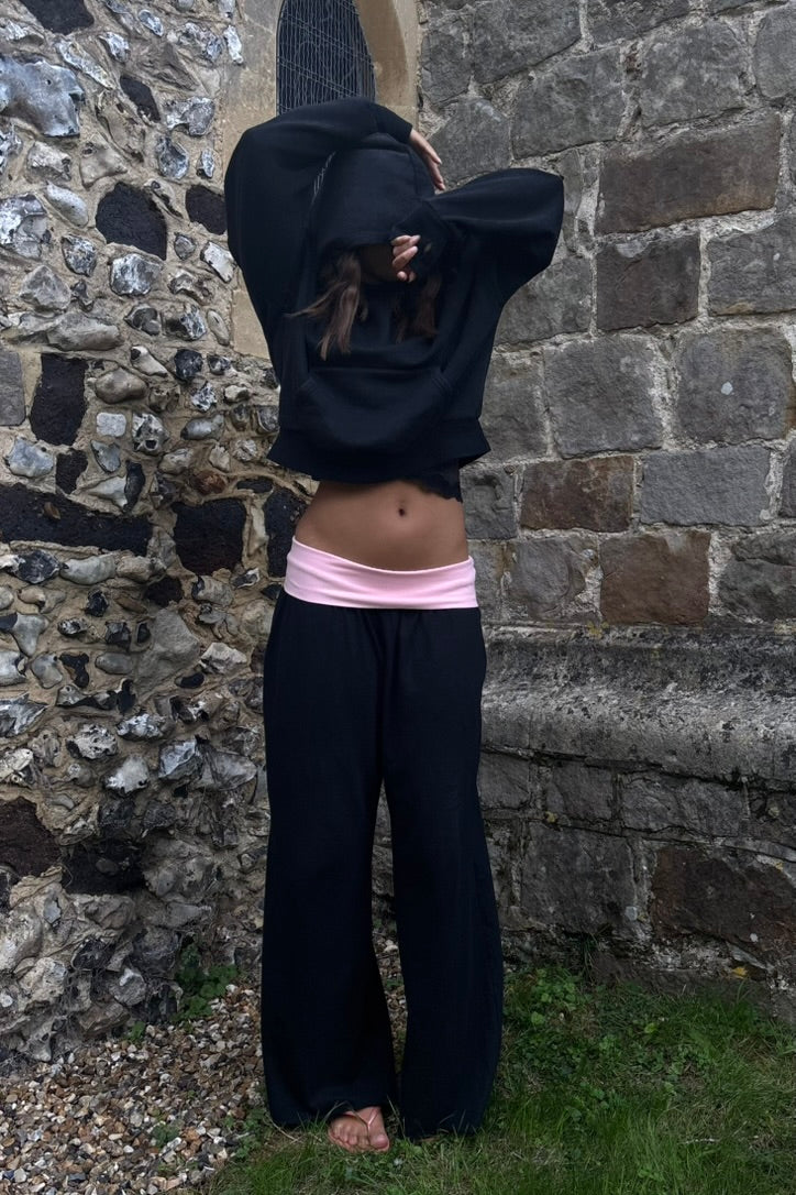 Black Pink Trousers