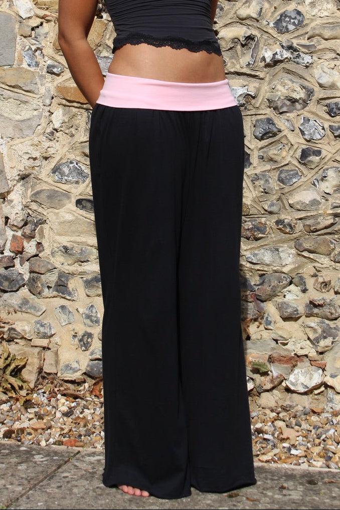 Black Pink Trousers