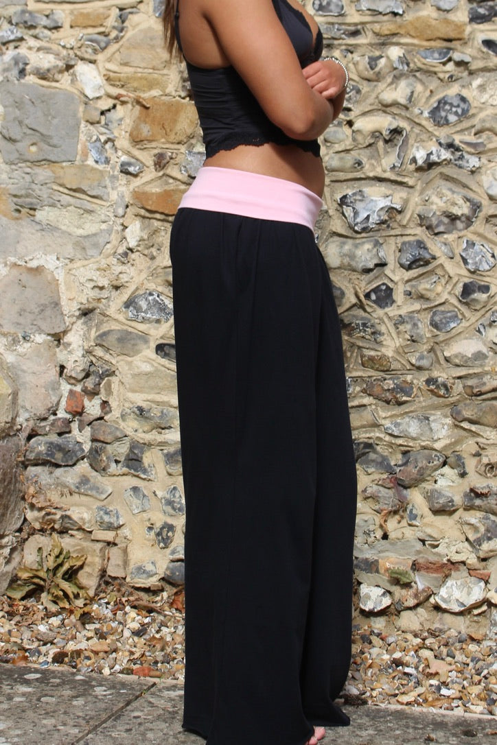 Black Pink Trousers