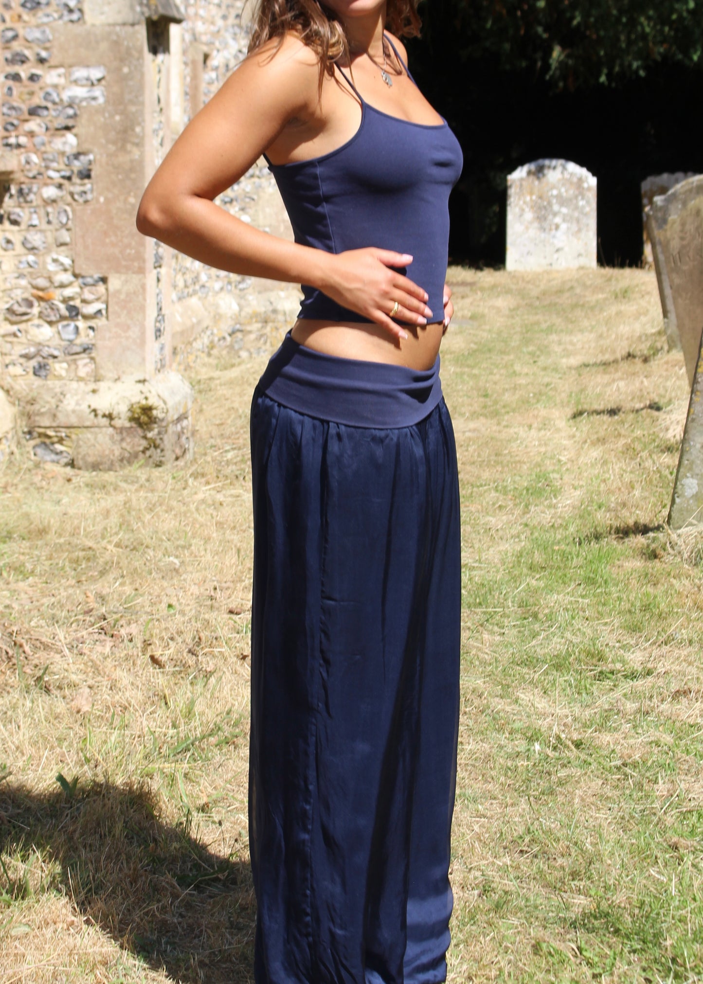 Sapphire Silk Trousers